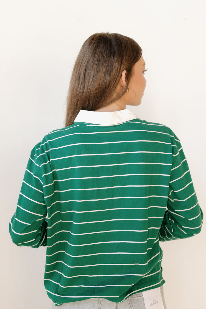 elizabeth striped polo top