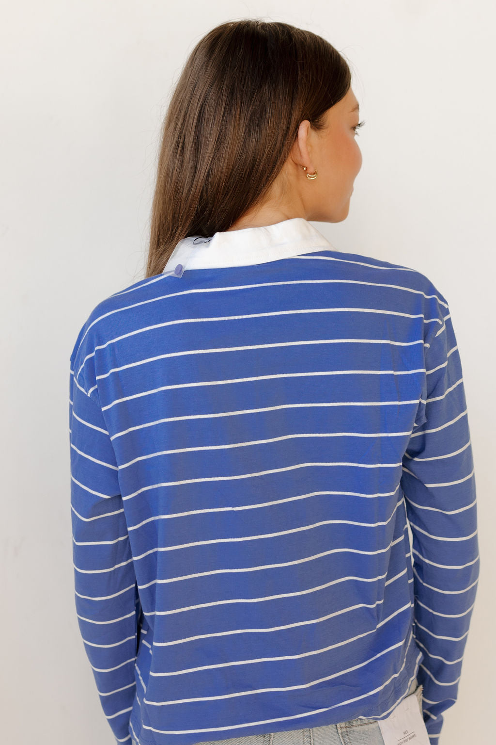 elizabeth striped polo top