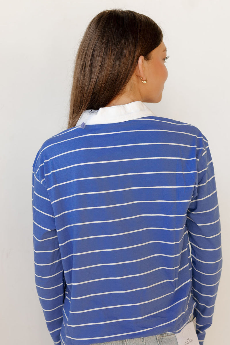 elizabeth striped polo top
