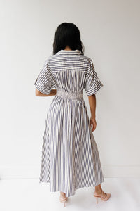 augustine striped midi dress