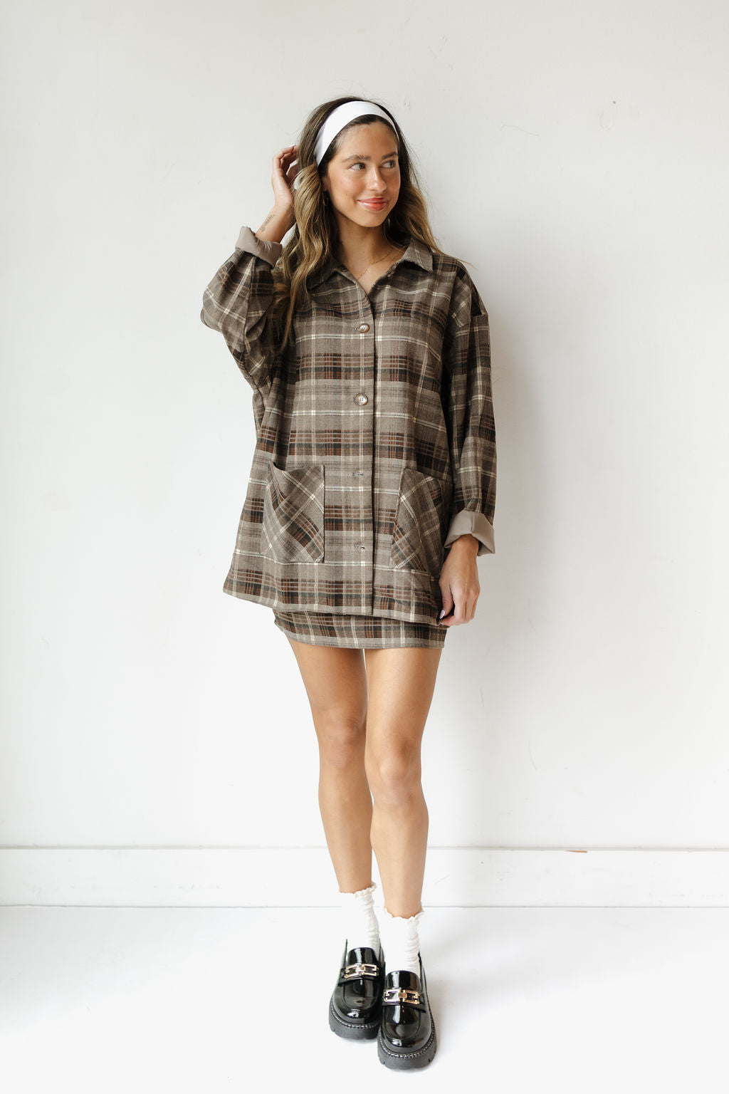 as if oversized plaid jacket