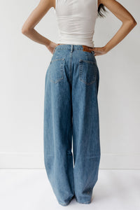 lacey pleated wide leg jeans