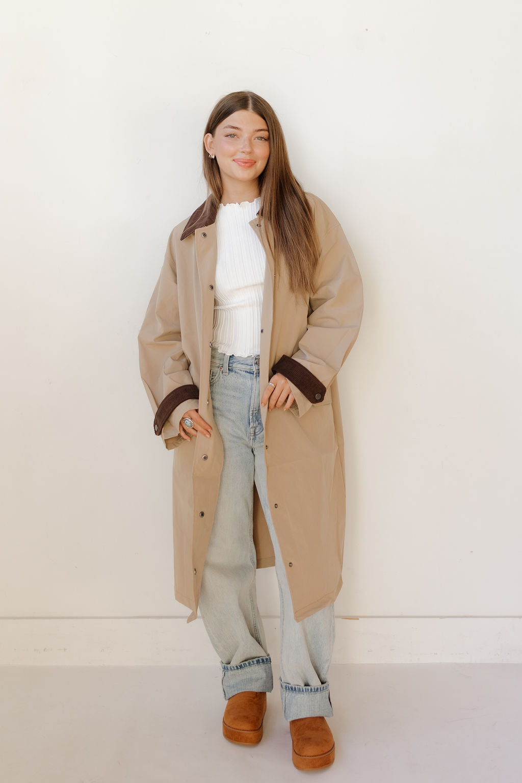 jack button down trench