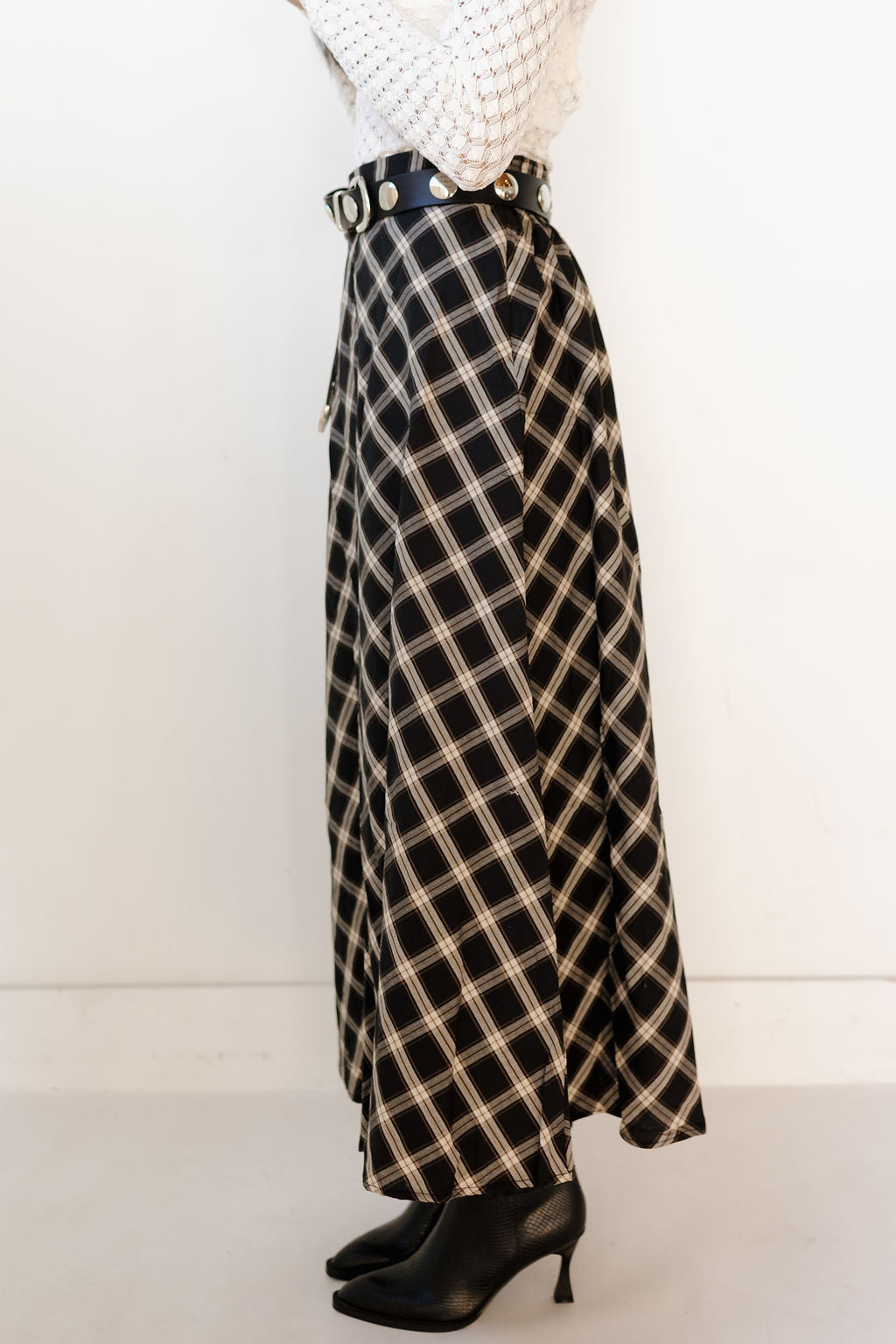 salem plaid midi skirt