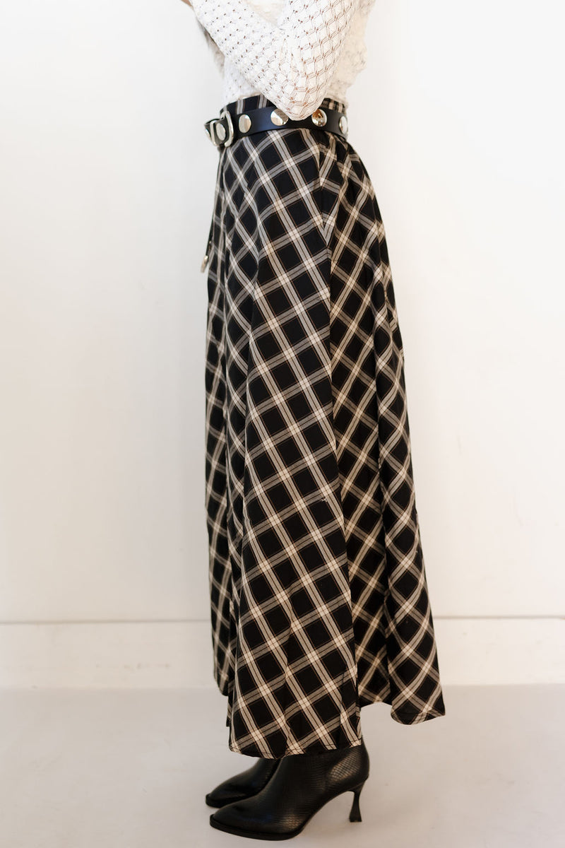salem plaid midi skirt