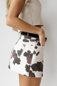 cowhide mini skirt