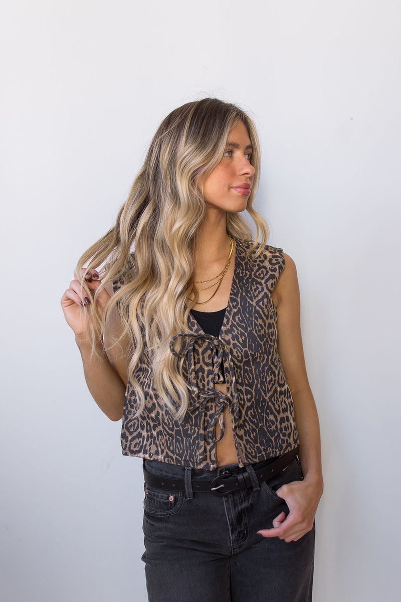 mode, roxy front tie vest