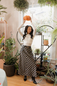 salem plaid midi skirt