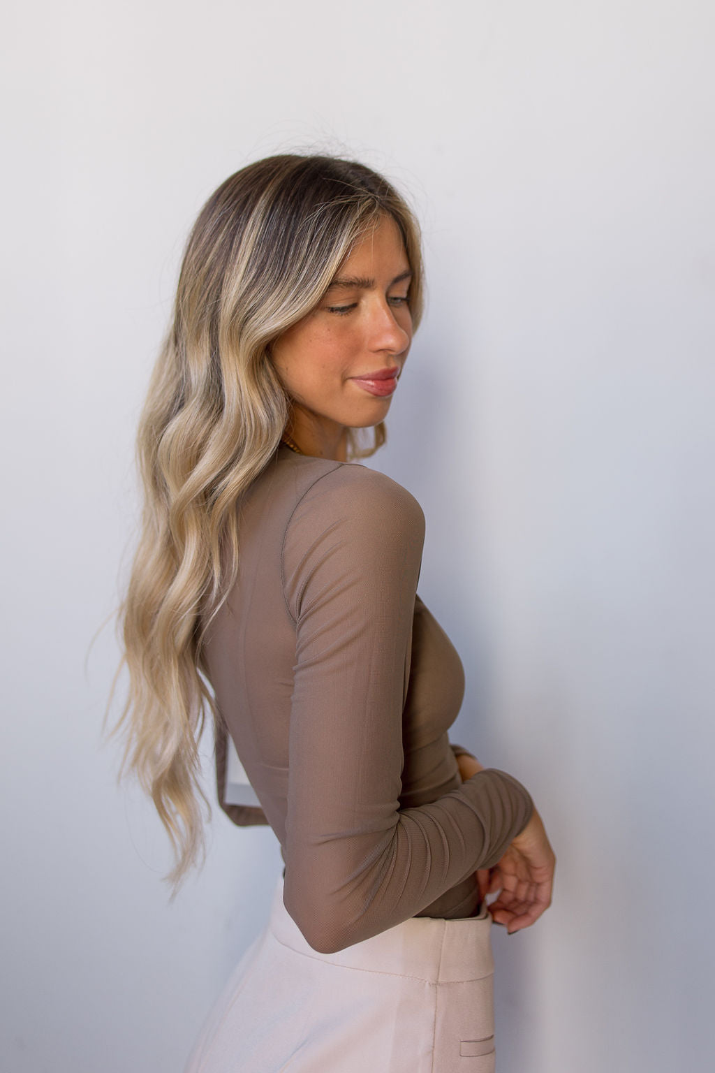 mode, skye sheer top