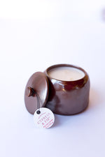 mode, glazed ceramic candle