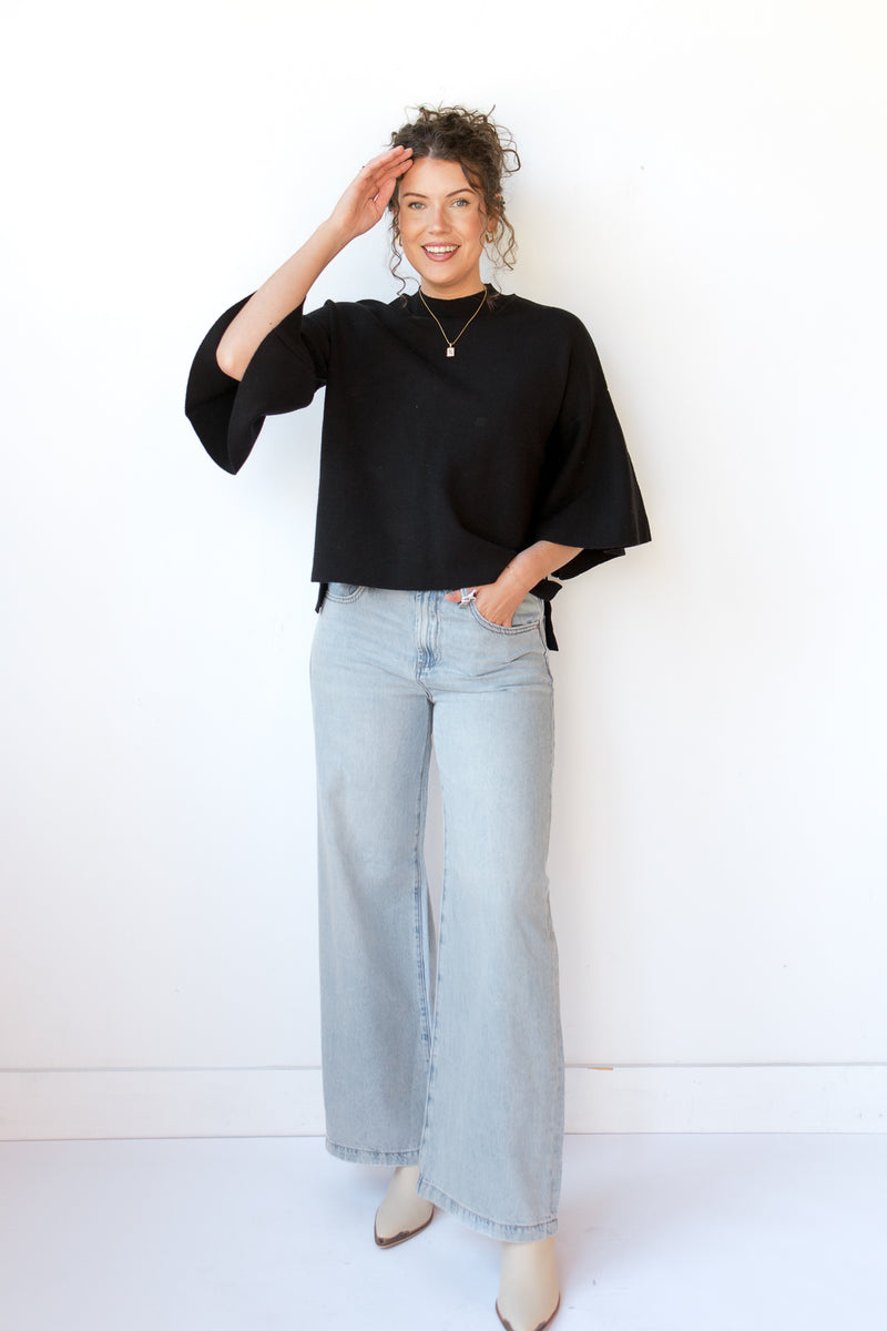 mode, harlow bell sleeve sweater
