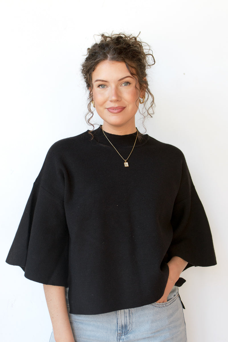 mode, harlow bell sleeve sweater