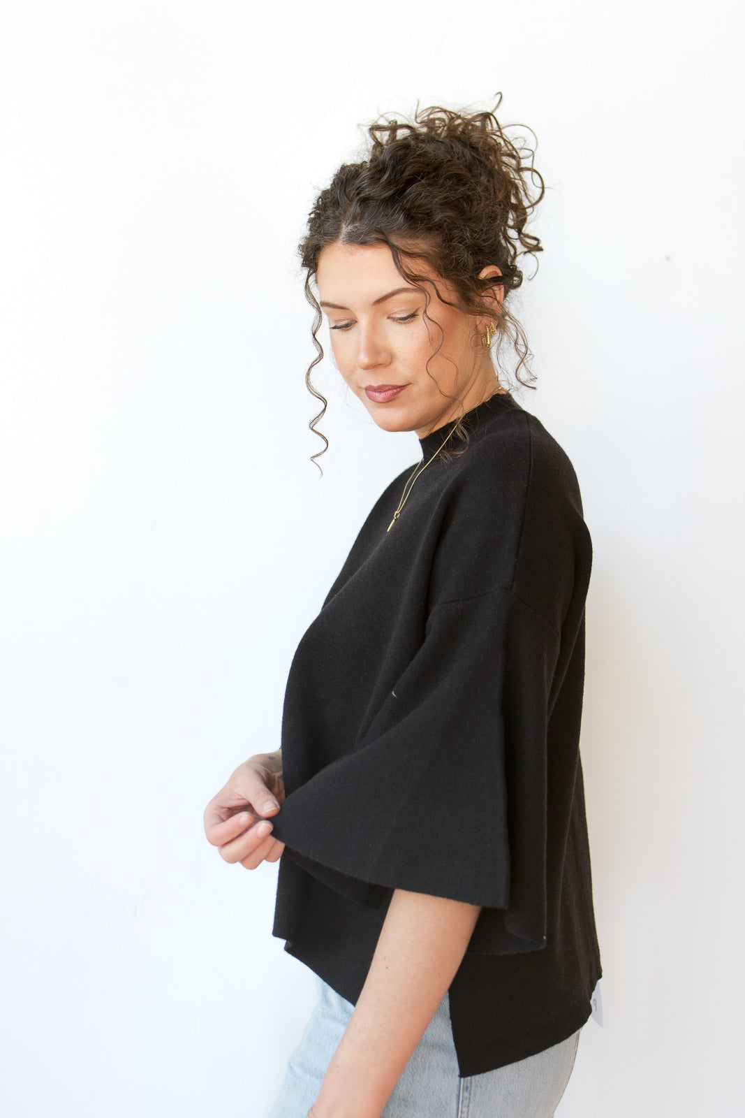 mode, harlow bell sleeve sweater