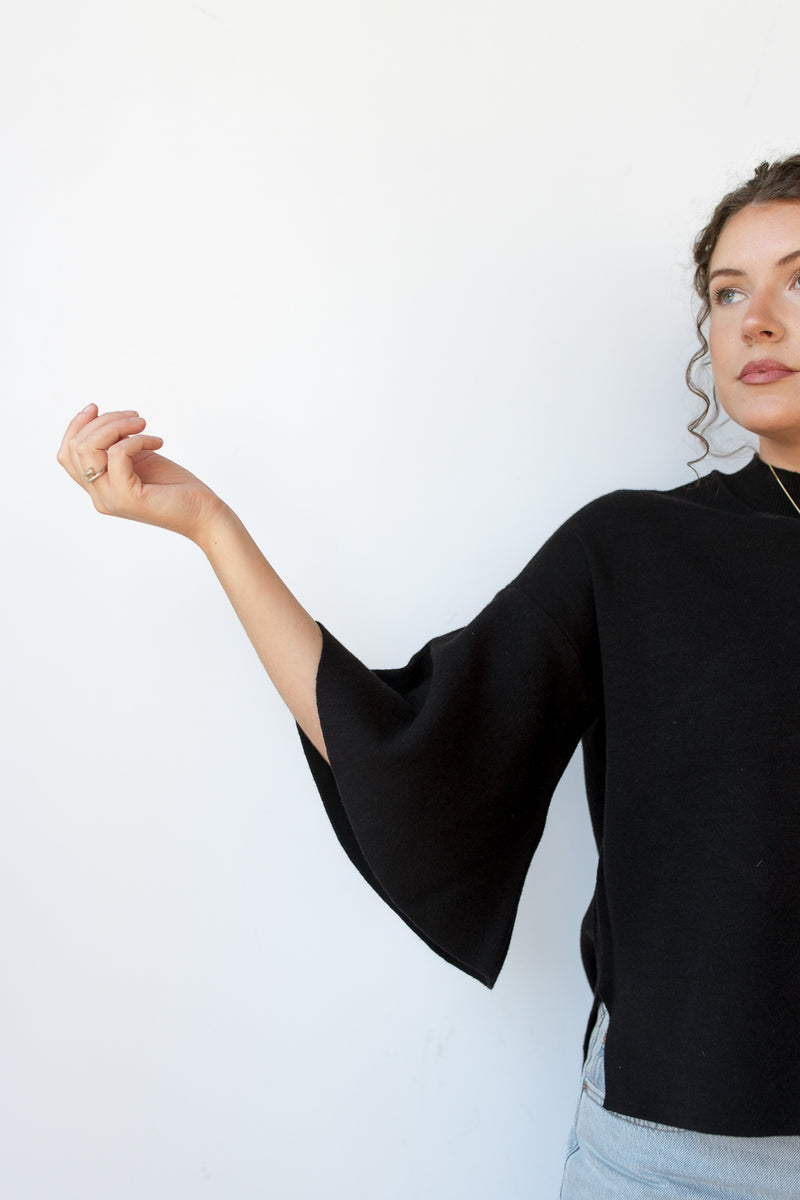 mode, harlow bell sleeve sweater
