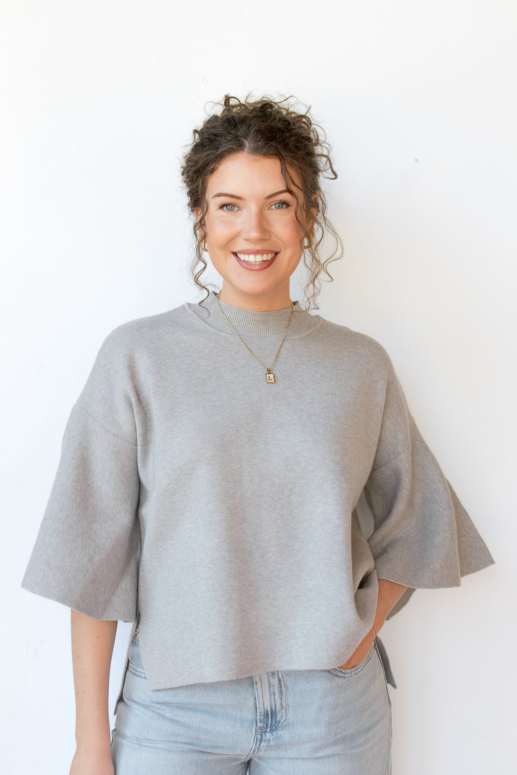 mode, harlow bell sleeve sweater
