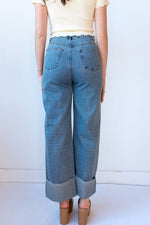 mode, metro cuff wide leg jeans