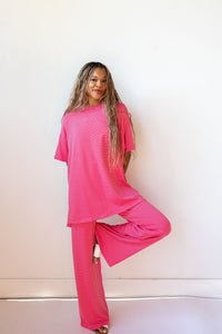 strawberry stripe you are loved pant set