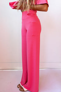 |PRE-ORDER| strawberry stripe you are loved pant set