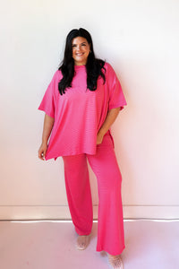 strawberry stripe you are loved pant set