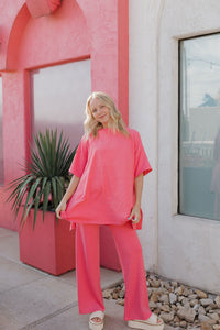 strawberry stripe you are loved pant set