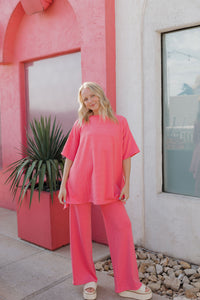 |PRE-ORDER| strawberry stripe you are loved pant set