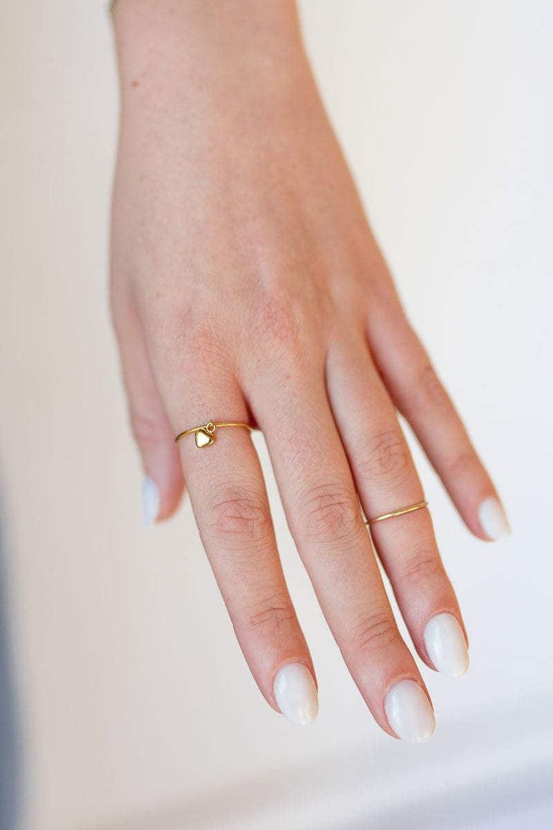 mode, amore heart charm ring
