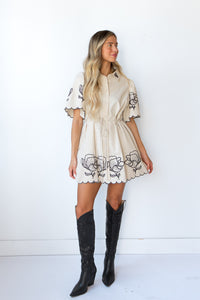 mode, calista embroidered dress
