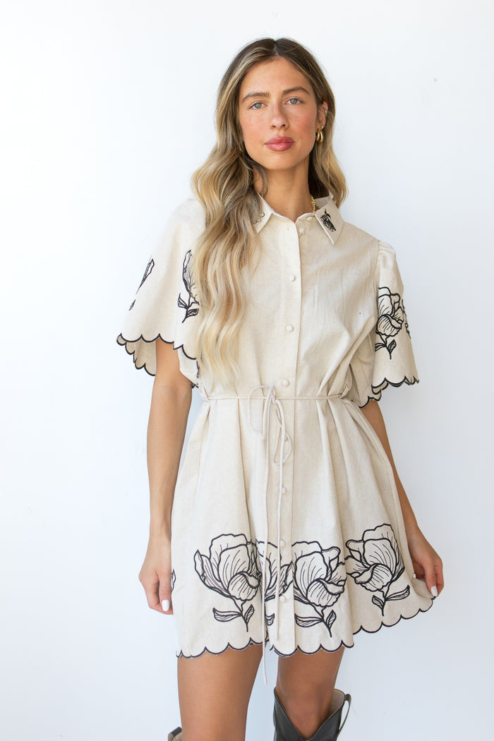 mode, calista embroidered dress