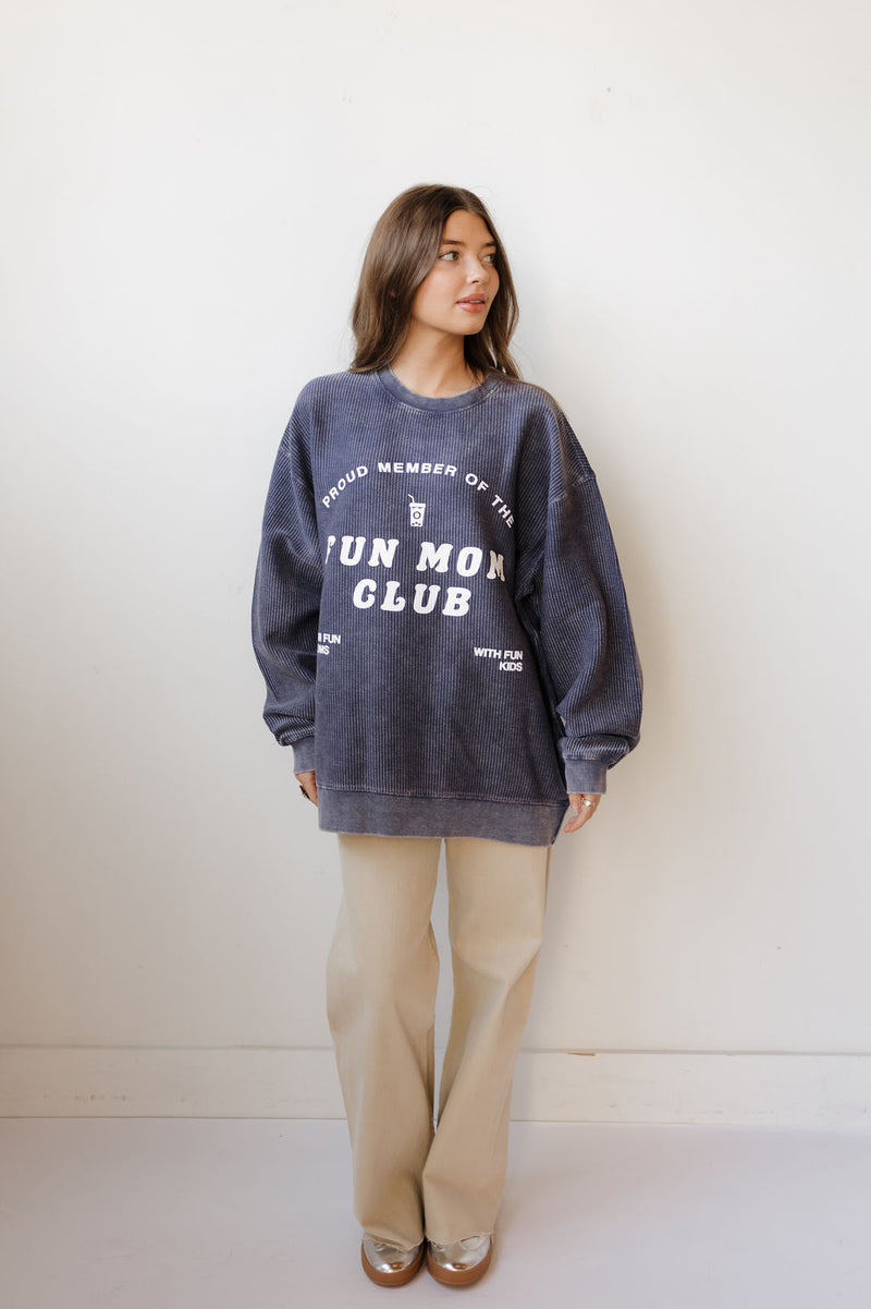 fun mom corded sweatshirt