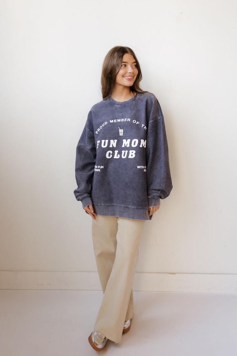fun mom corded sweatshirt