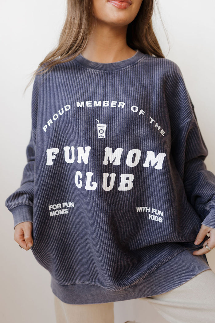 fun mom corded sweatshirt