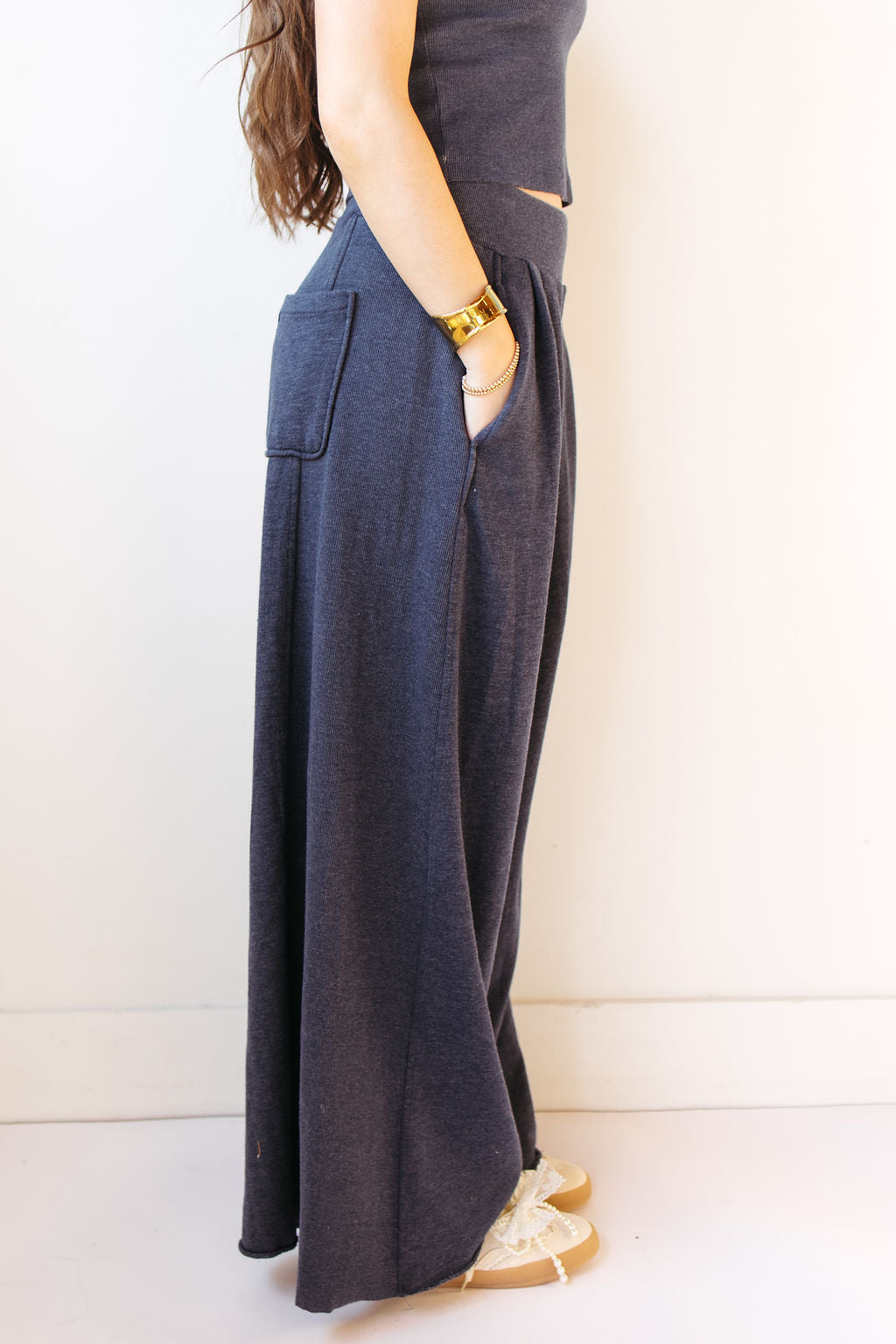 myla ribbed wide leg pants