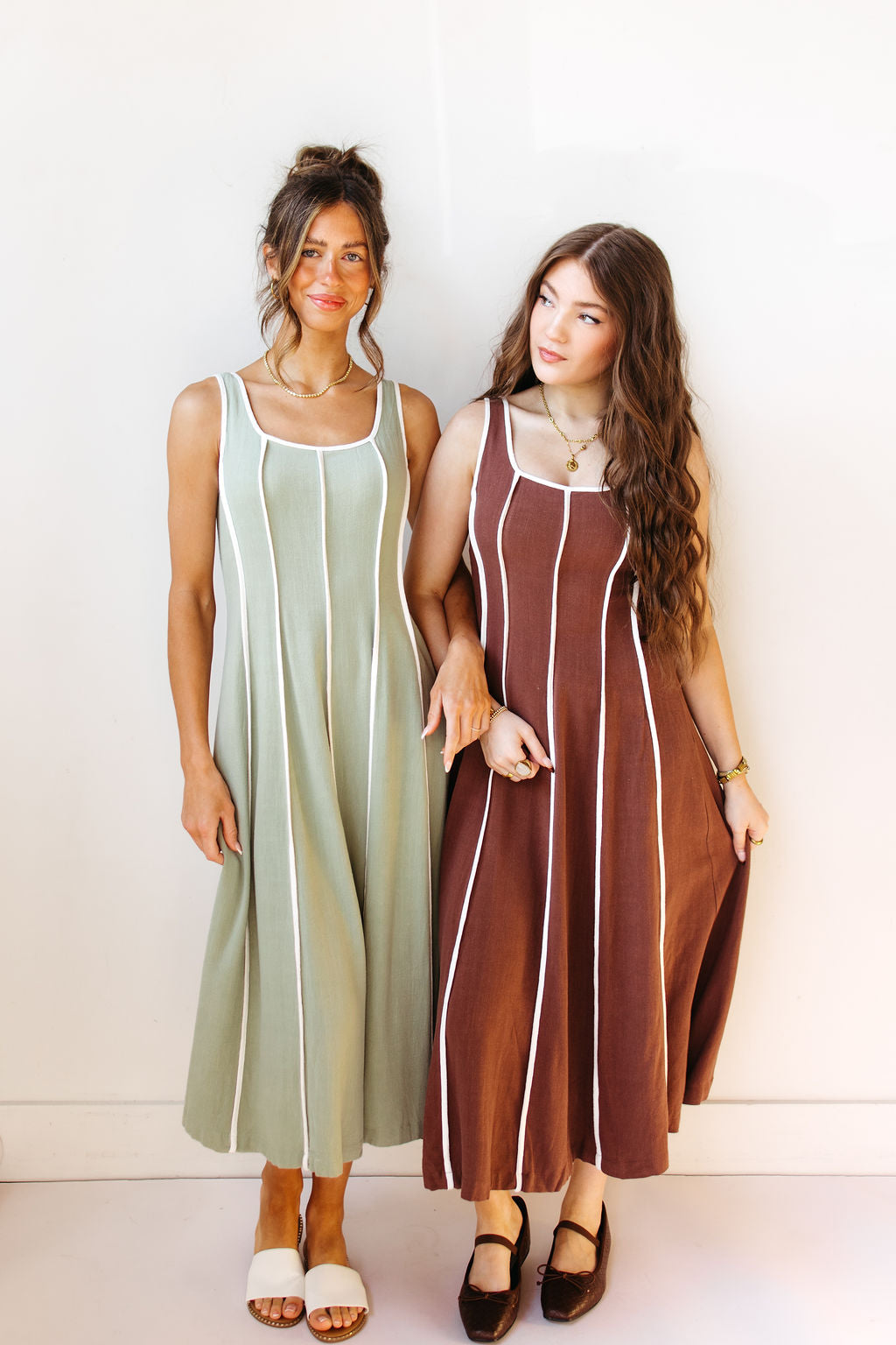 leia linen midi dress