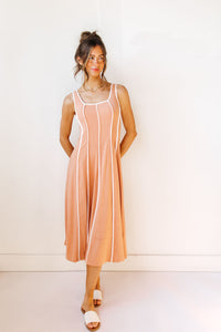leia linen midi dress