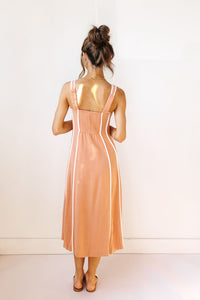leia linen midi dress