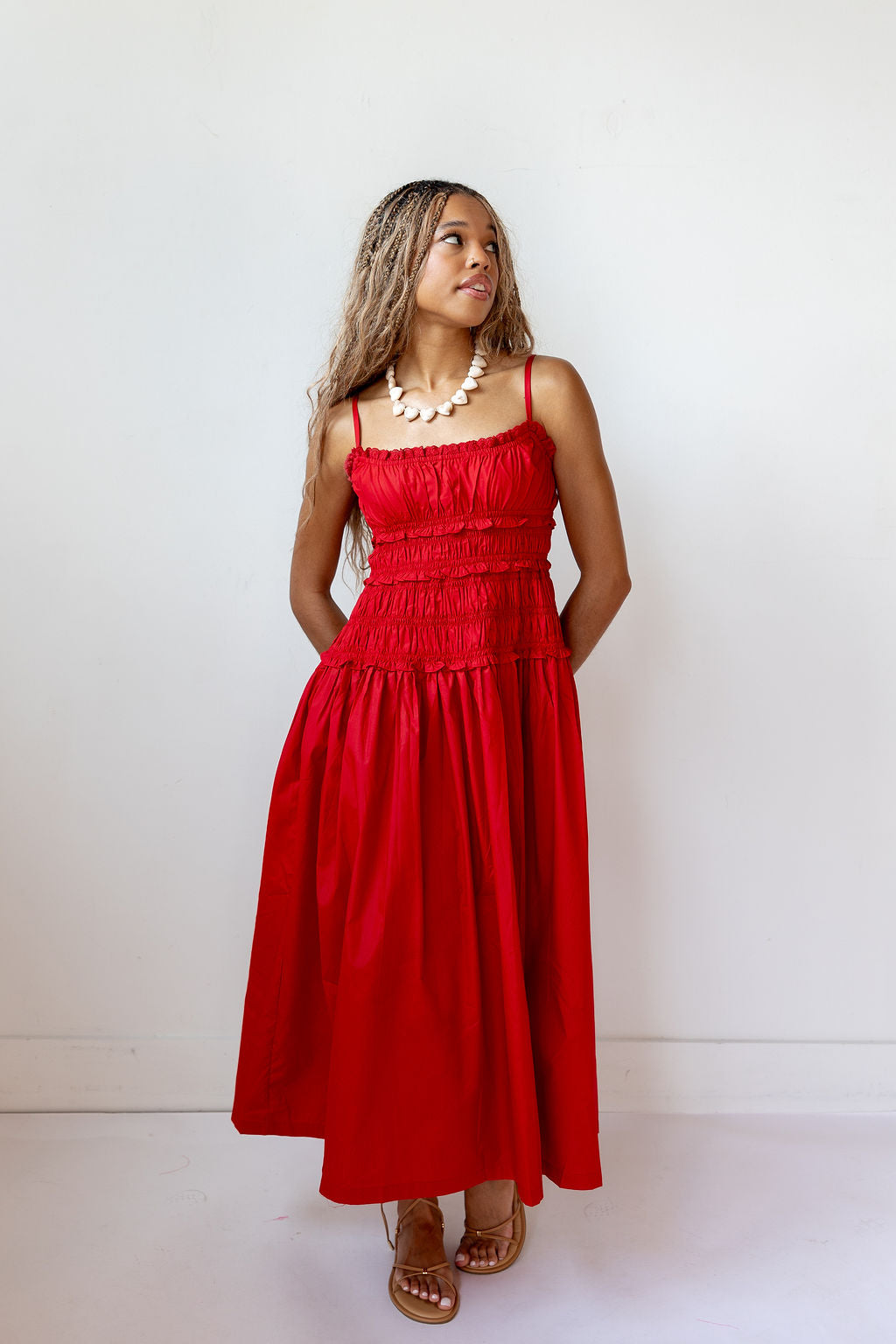 rubi ruched maxi dress