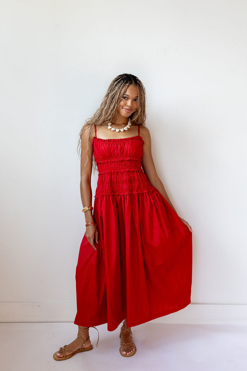 rubi ruched maxi dress