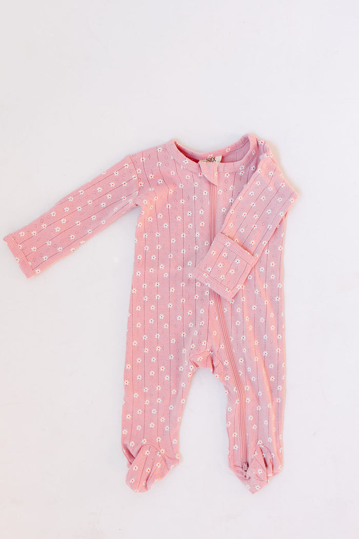 organic pointelle 2-way footie