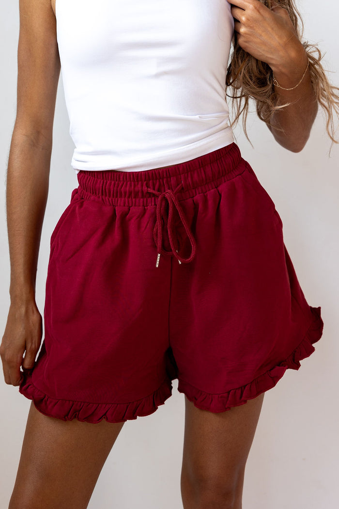 juni ruffle shorts