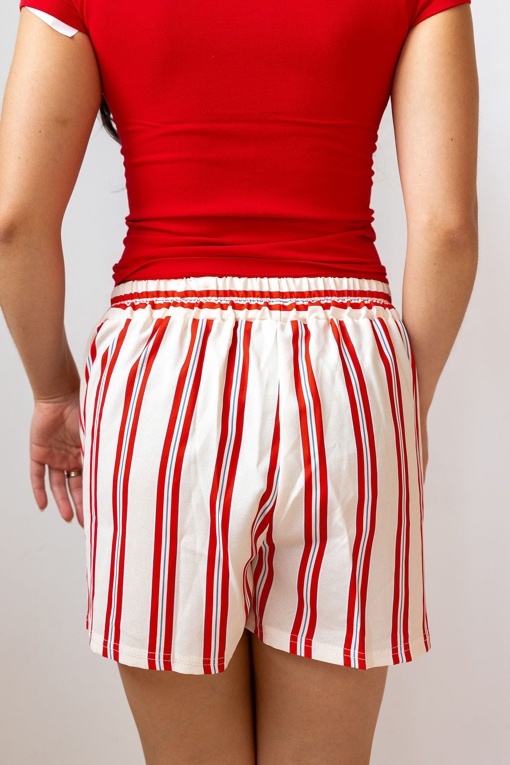 aron striped high waist shorts
