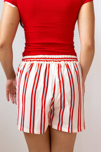 aron striped high waist shorts