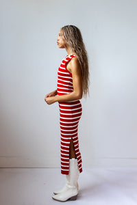 kyleigh striped midi dress