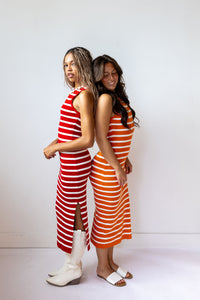 kyleigh striped midi dress