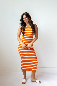 kyleigh striped midi dress
