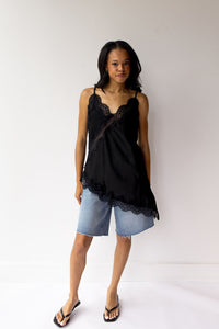 camille asymmetrical hem lace cami