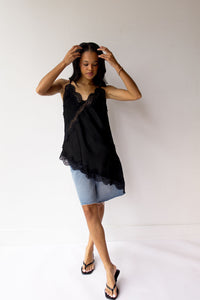 camille asymmetrical hem lace cami