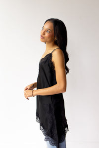 camille asymmetrical hem lace cami