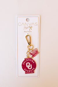 football heart cluster bag charm