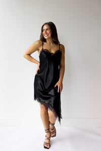 annaliese satin lace dress