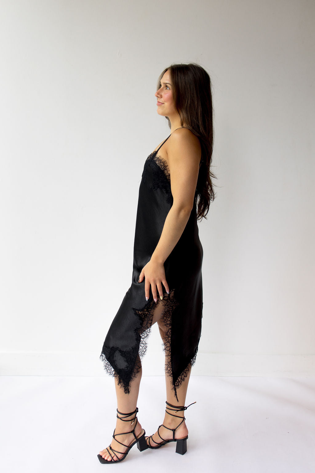 annaliese satin lace dress
